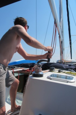 Doing a bit of sailing while there was some wind