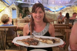 Meag and the cooked fish