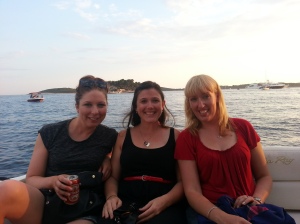 Lou, Dani and I on that water taxi to Hvar town
